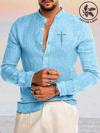 Cotton Linen Long Sleeve Shirt Shirts coofandystore PAT4 S 