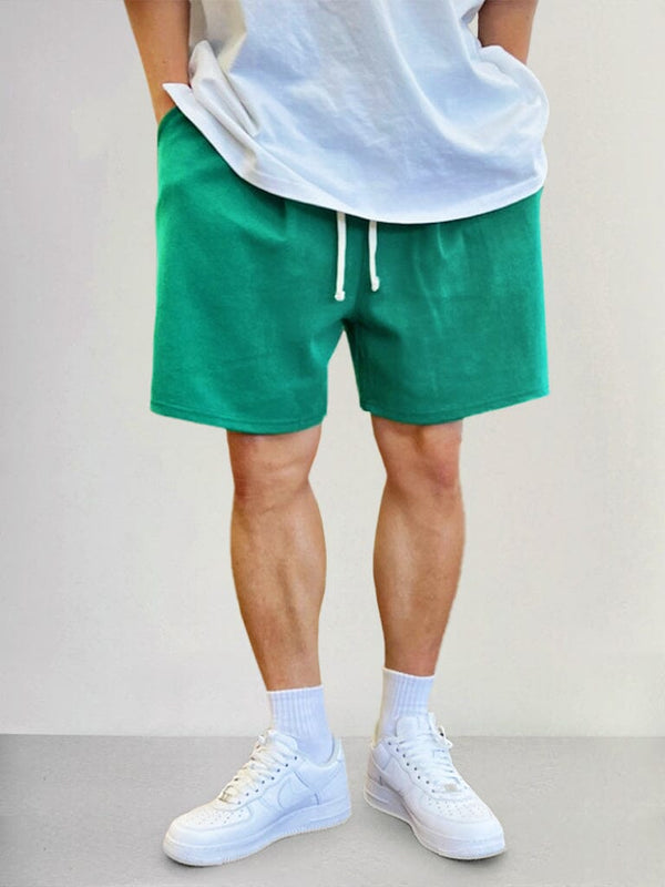 Casual Cotton Solid Color Shorts Shorts coofandystore Green M 