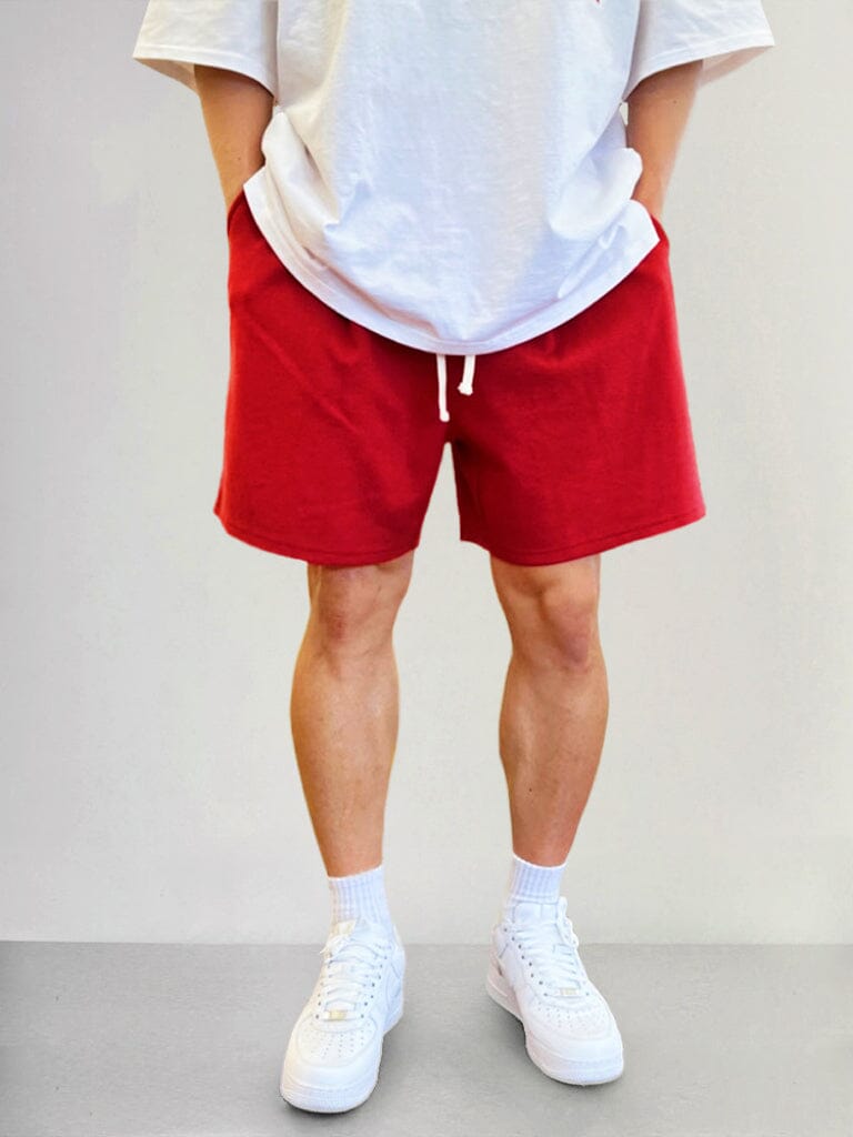 Casual Cotton Solid Color Shorts Shorts coofandystore Red M 
