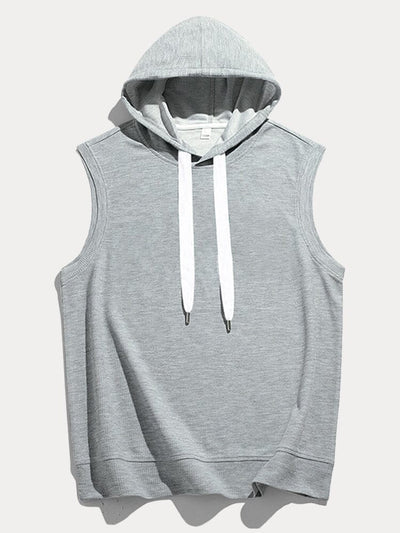 Loose Fit Hooded Sports Tank Top Tank Tops coofandy 