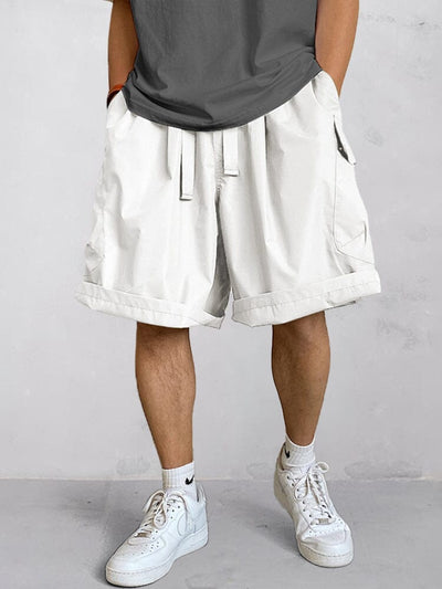 Stylish Loose Fit Cargo Shorts Shorts coofandy White S 