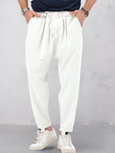 Stylish Soft Harem Pants Pants coofandystore White M 