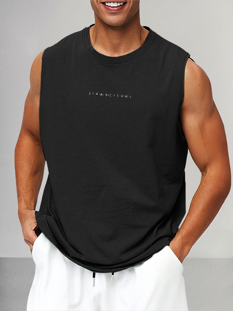 Casual Loose 100% Cotton Tank Top Tank Tops coofandystore Black M 