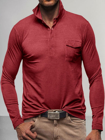 Lightweight Solid Polo Shirt Polos coofandystore Wine Red S 