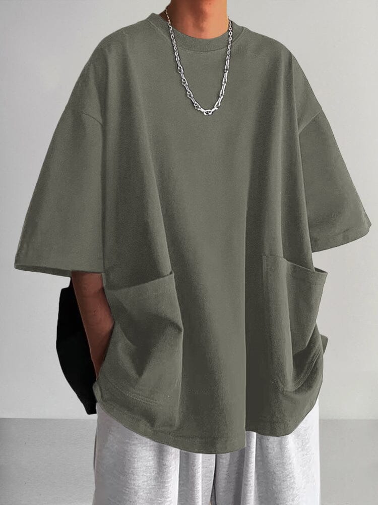 Premium Loose Solid T-shirt T-Shirt coofandystore Green Grey M 