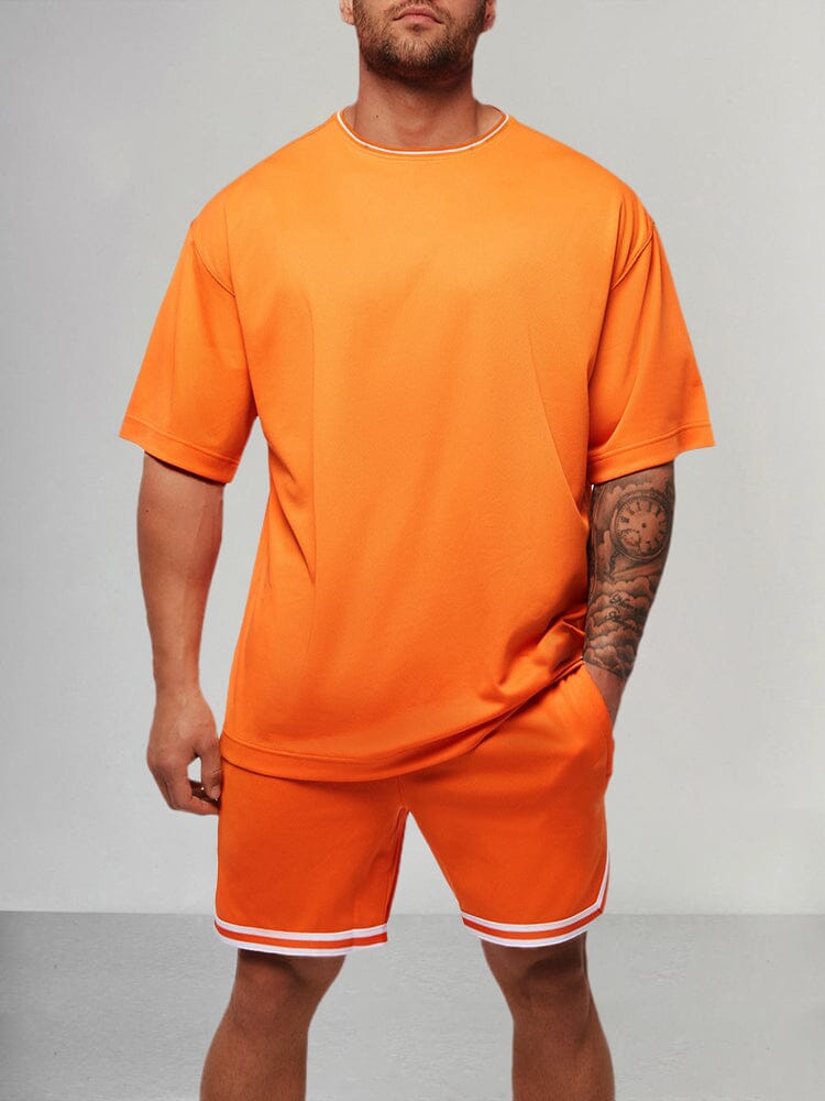 Cozy Stretchy Sport T-shirt Sets Sports Set coofandystore Orange M 