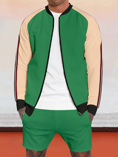 Casual Sports Jacket Sets Sports Set coofandystore Green M 