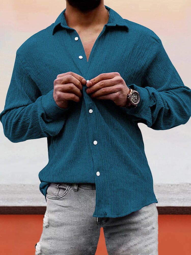 Classic Fit Textured Shirt Shirts coofandystore 