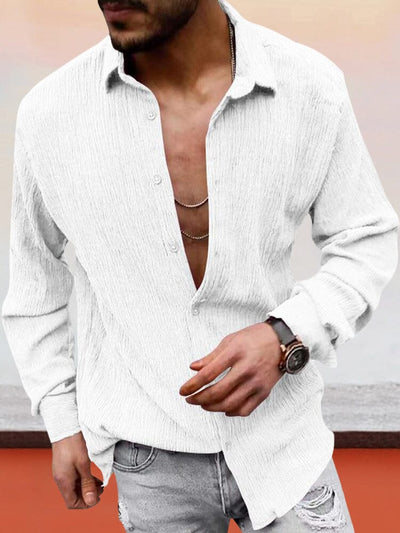 Classic Fit Textured Shirt Shirts coofandystore White M 