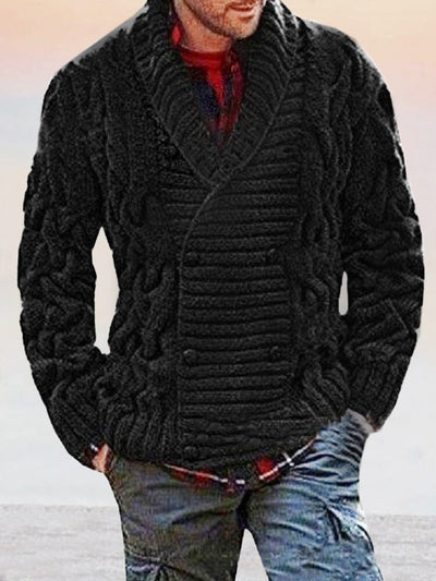 Stylish Double-breasted Sweater Coat Cardigans coofandystore Black S 