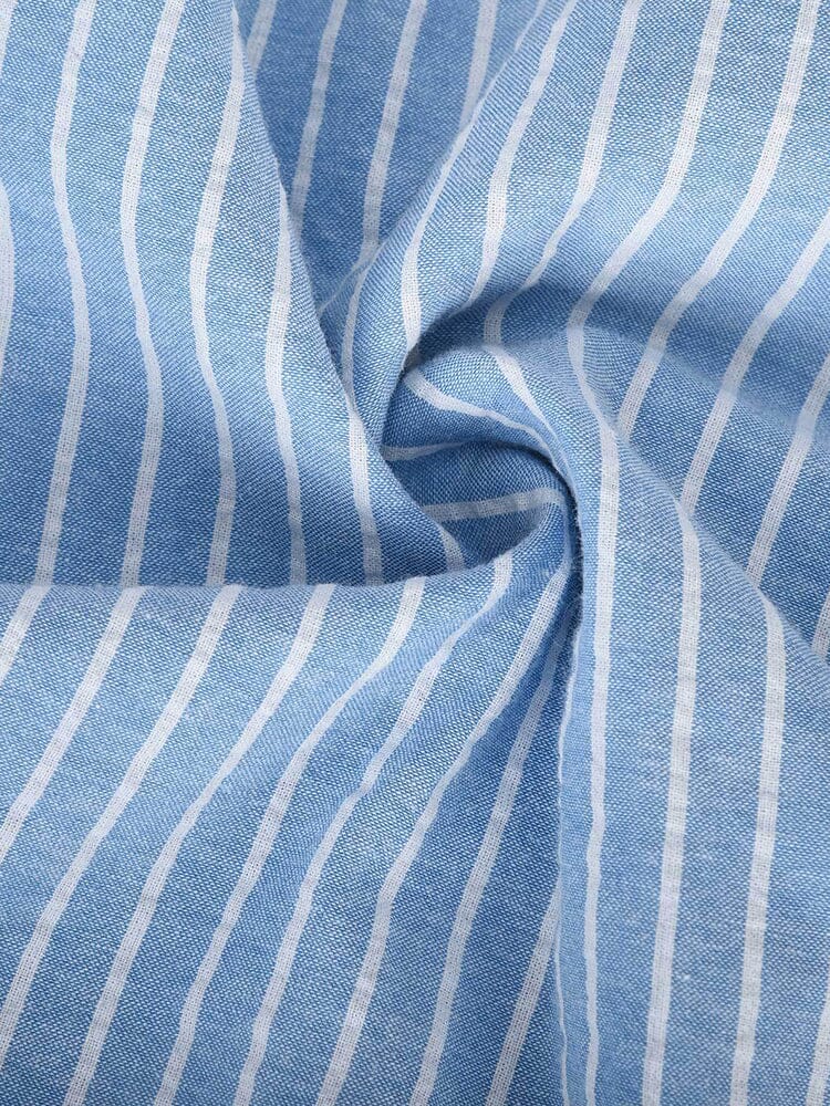 Cozy Stripe Cotton Linen Shirt Shirts coofandystore 