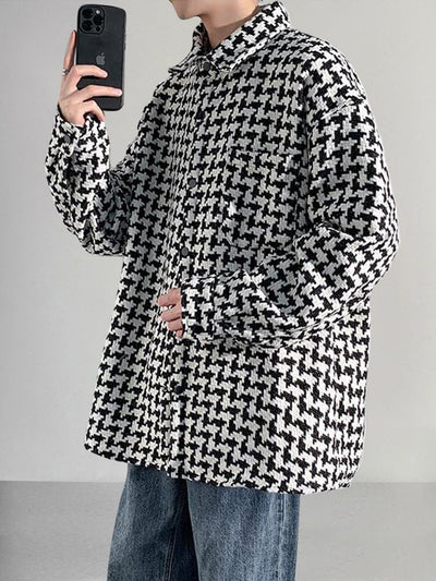 Stylish Casual Houndstooth Jacket Jackets coofandystore 