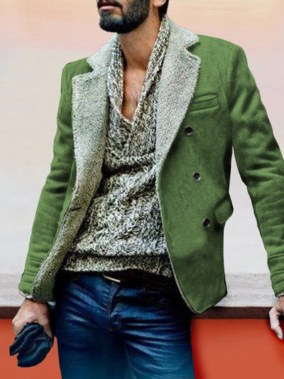 Stylish Lapel Suede Jacket Jackets coofandystore Green S 