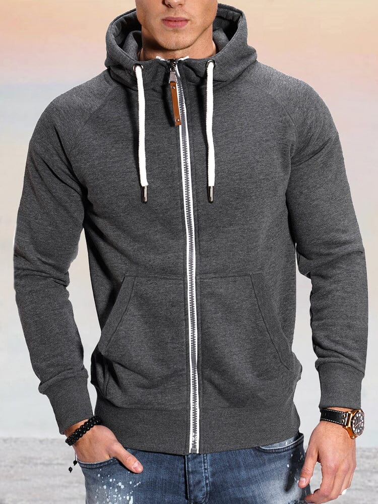 Comfy Athleisure Hooded Jacket Hoodies coofandy Dark Grey S 