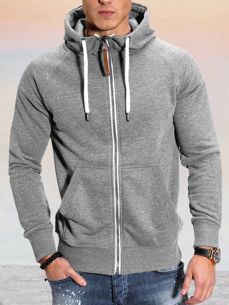 Comfy Athleisure Hooded Jacket Hoodies coofandy Light Grey S 