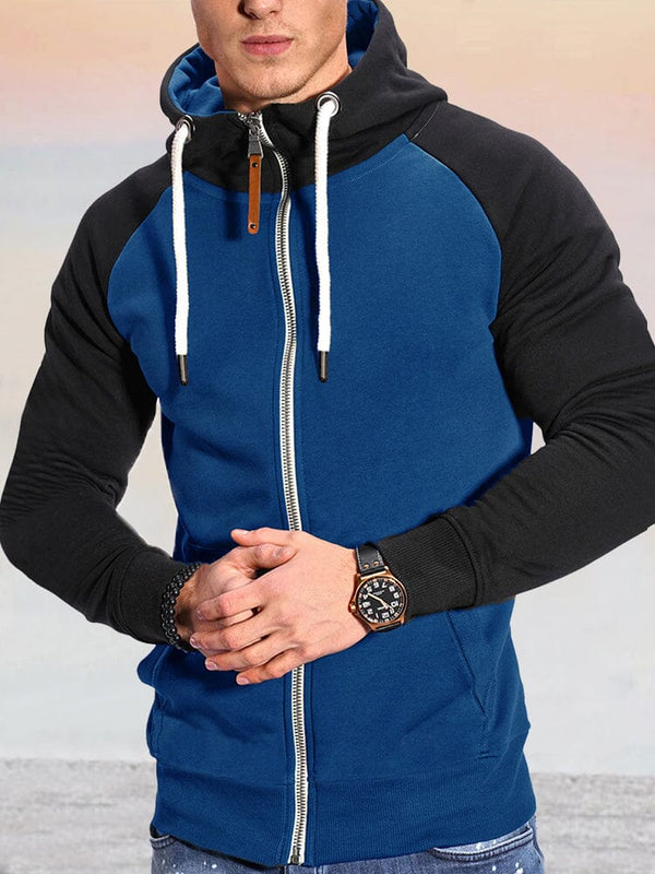 Comfy Athleisure Hooded Jacket Hoodies coofandy Blue/Black S 