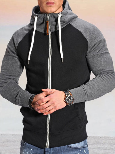 Comfy Athleisure Hooded Jacket Hoodies coofandy Black/Light Grey S 