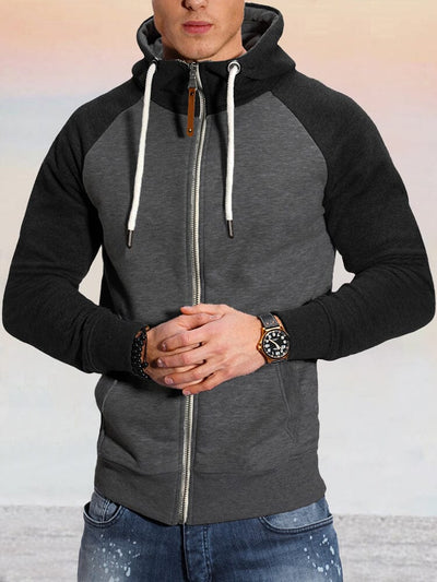 Comfy Athleisure Hooded Jacket Hoodies coofandy Dark Grey/Black S 