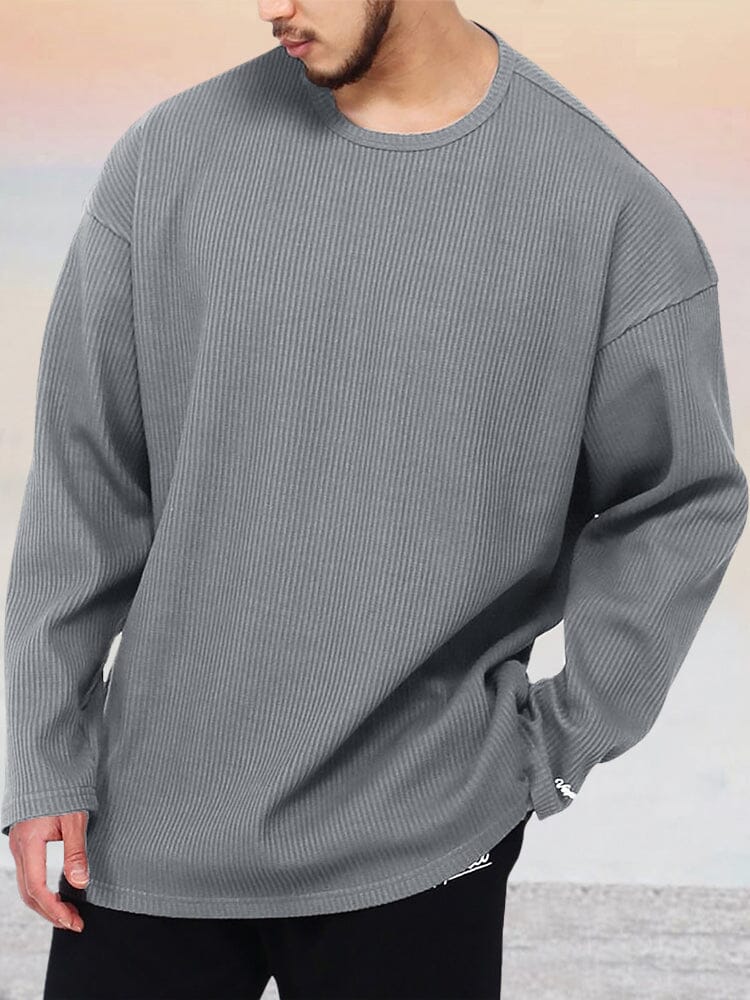 Cozy 100% Cotton Waffle Sweatshirt Hoodies coofandy Light Grey M 