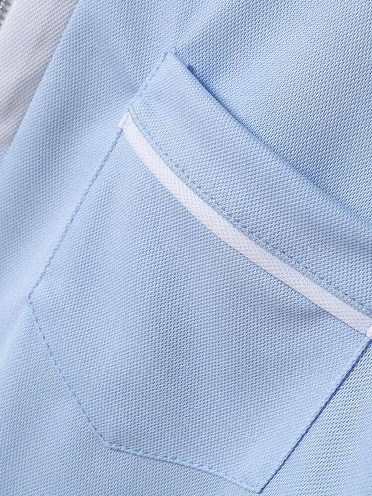 Casual Color Spliced Polo Shirt Polos coofandy 
