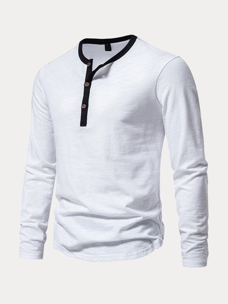 Soft 100% Cotton Henley Shirt T-Shirt coofandystore 