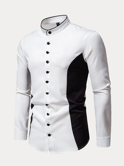 Stylish Contrast Color Fitted Shirt Shirts coofandy 