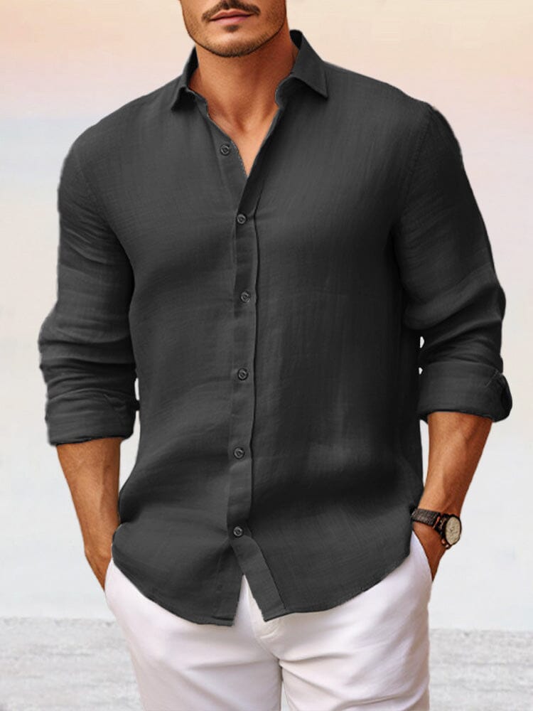 Comfy Simple 100% Cotton Shirt Shirts coofandy Black S 