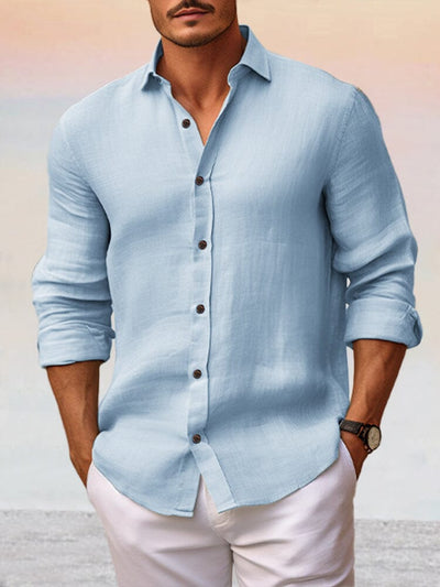 Comfy Simple 100% Cotton Shirt Shirts coofandy Light Blue S 
