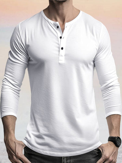 Casual 100% Cotton Henley Shirt Shirts coofandy White S 
