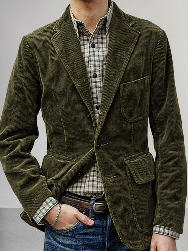 Vintage Corduroy Blazer Jacket Jackets coofandy Army Green S 
