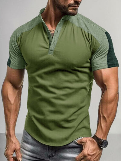 Premium 100% Cotton Henley Shirt T-Shirt coofandy Army Green S 