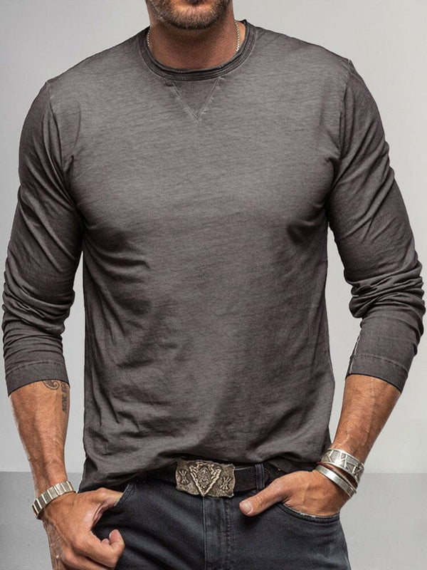 100% Cotton Crew Neck Basic T-shirt T-Shirt coofandy Dark Grey S 
