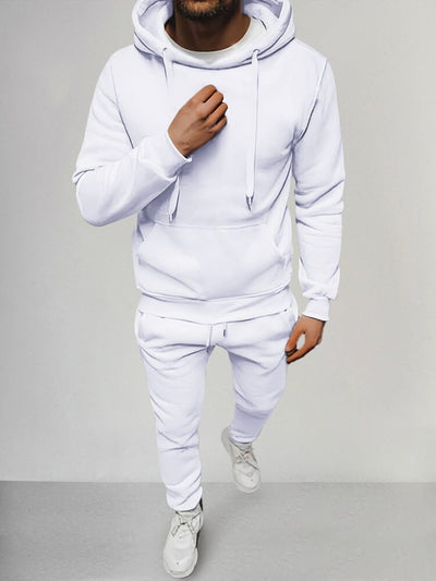 Comfy Athleisure Hoodie Set Sets coofandy White S 