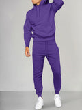 Casual Athleisure Hoodie Set Sports Set coofandy Purple S 