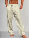 Cozy Straight Leg Cotton Linen Pants Pants coofandy Cream S 