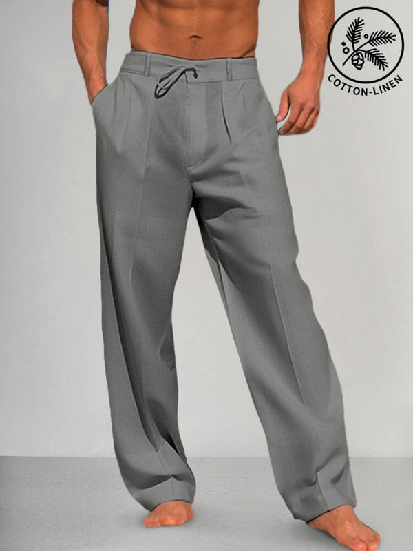 Cozy Straight Leg Cotton Linen Pants Pants coofandy Grey S 