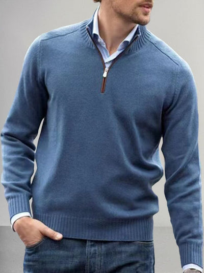 Casual Quarter Zip Pullover Sweater Sweater coofandy Blue M 