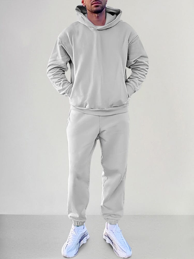 Soft Athleisure Hoodie Set Sets coofandy Light Grey S 