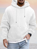 Textural Loose Fit Hoodie Hoodies coofandy White S 