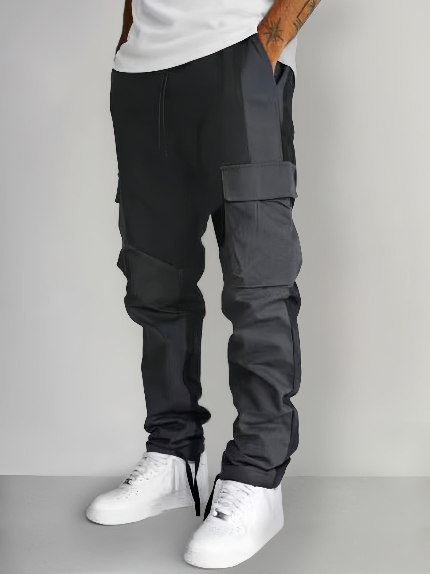 Stylish Streetwear Cargo Pants Pants coofandy Black S 
