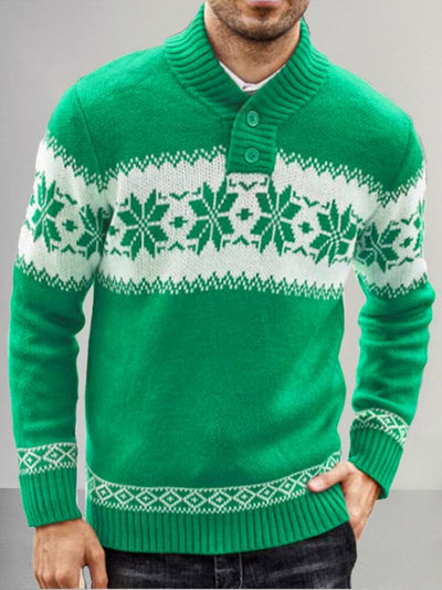 Stylish Jacquard Pullover Sweater Sweater coofandystore Green S 