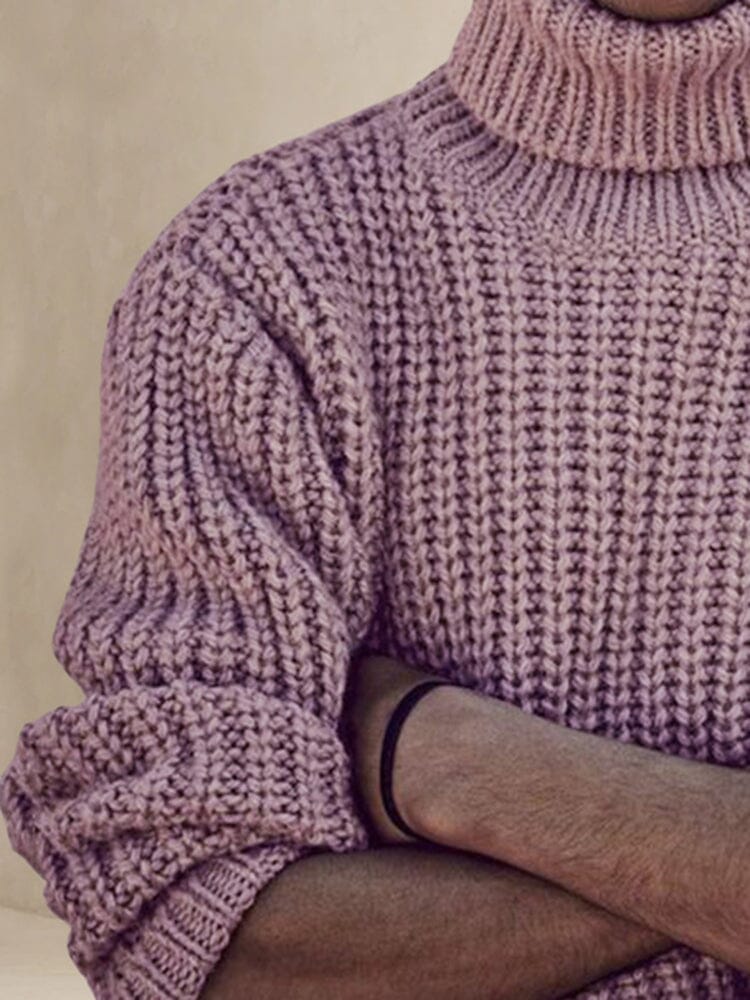 Casual Knitted Turtleneck Sweater Sweater coofandy 