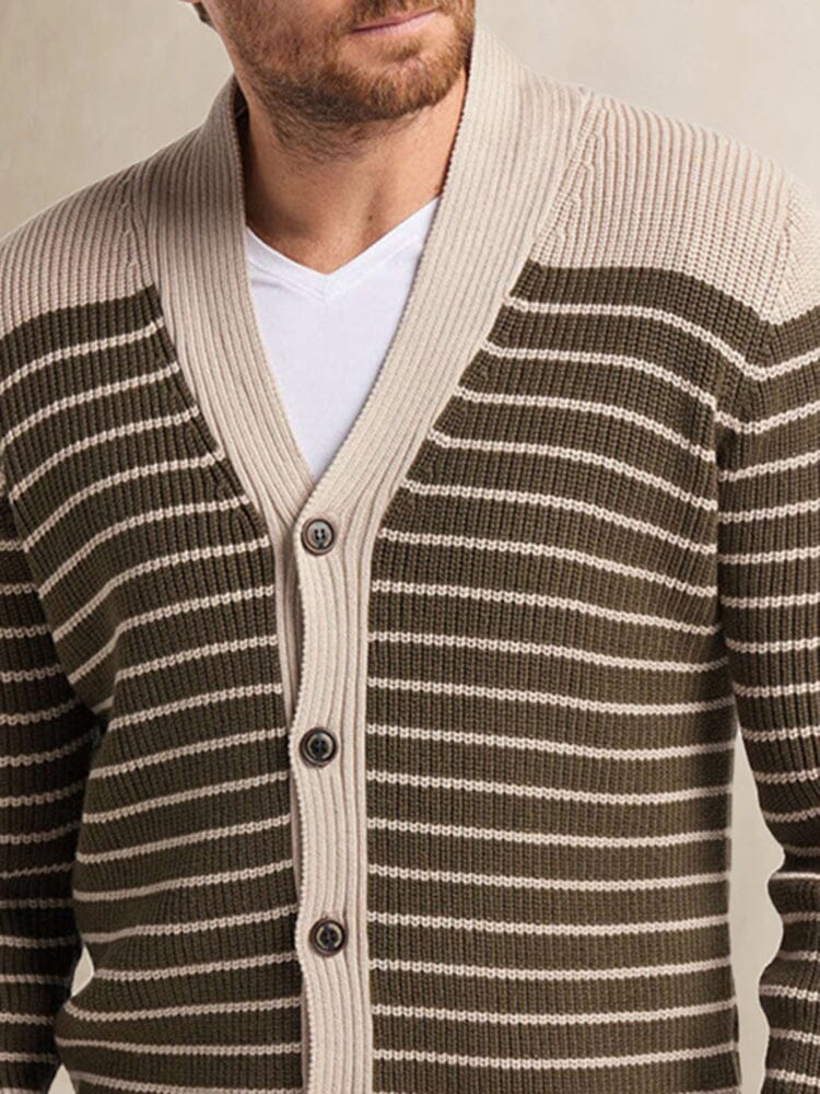 Casual Stripe Knit Cardigan Sweater coofandy 