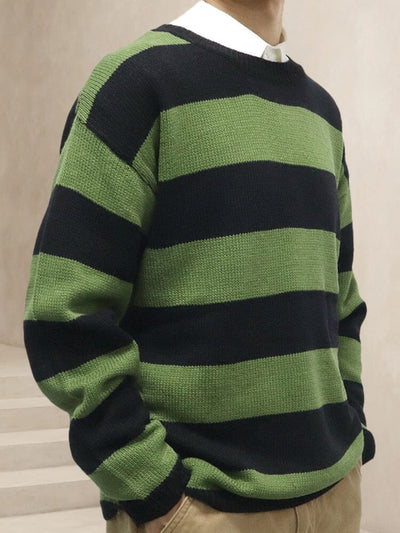 Casual Stripe Pullover Sweater Sweater coofandy 