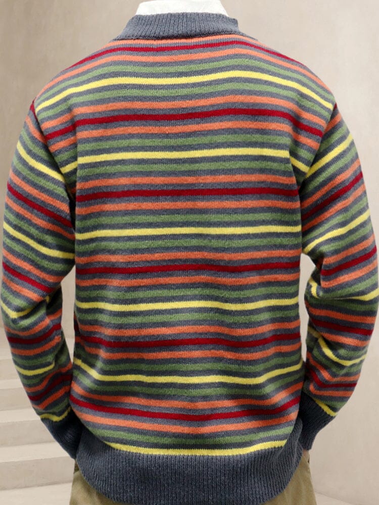 Casual Colorful Striped Sweater Sweater coofandy 