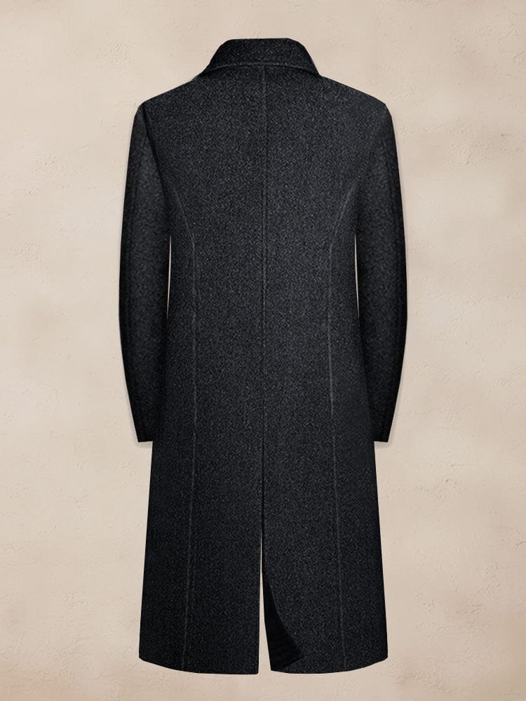 Classic Black Lined Tweed Coat Coat coofandy 