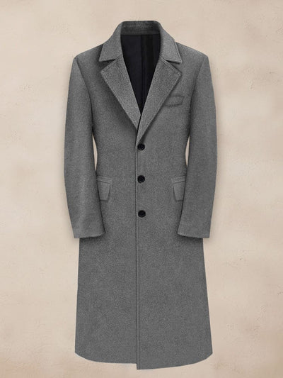Classic Lapel Lined Tweed Coat Coat coofandy Grey M 