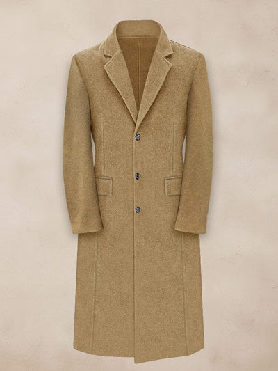 Classic Single Breasted Tweed Coat Coat coofandy Khaki S 