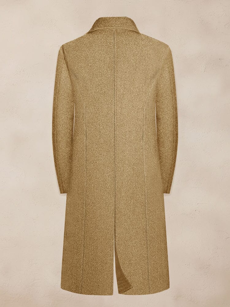 Classic Lapel Long Tweed Coat Coat coofandy 