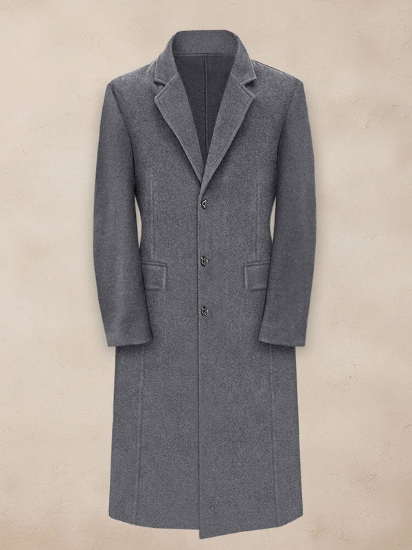 Casual Simple Lapel Tweed Coat Coat coofandy Grey S 